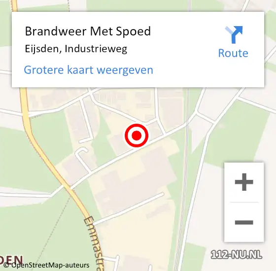 Locatie op kaart van de 112 melding: Brandweer Met Spoed Naar Eijsden, Industrieweg op 8 april 2023 05:43