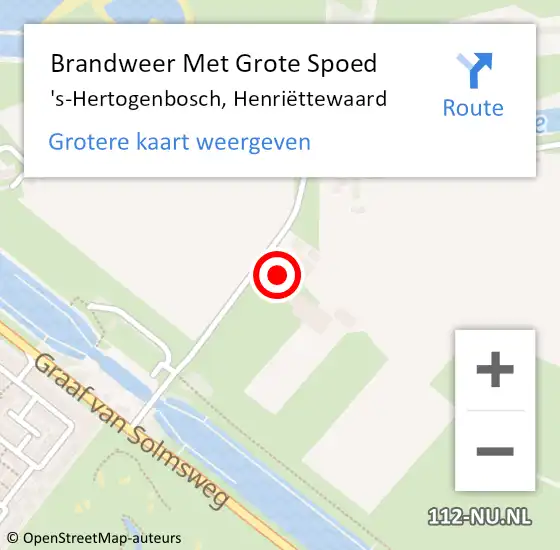 Locatie op kaart van de 112 melding: Brandweer Met Grote Spoed Naar 's-Hertogenbosch, Henriëttewaard op 8 april 2023 06:10