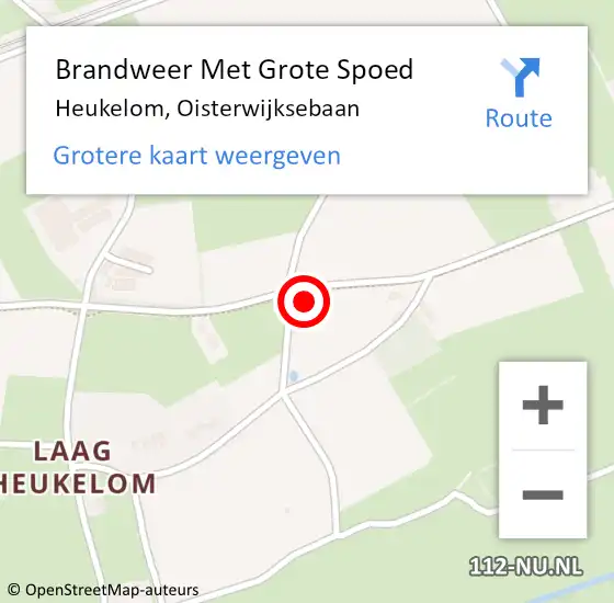 Locatie op kaart van de 112 melding: Brandweer Met Grote Spoed Naar Heukelom, Oisterwijksebaan op 8 april 2023 08:05