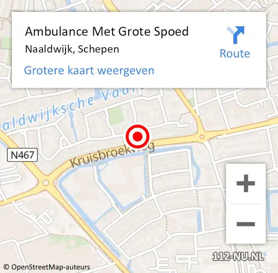 Locatie op kaart van de 112 melding: Ambulance Met Grote Spoed Naar Naaldwijk, Schepen op 8 april 2023 08:47