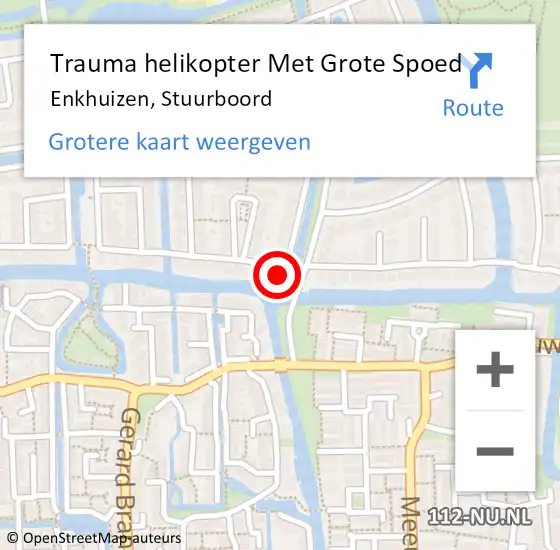 Locatie op kaart van de 112 melding: Trauma helikopter Met Grote Spoed Naar Enkhuizen, Stuurboord op 8 april 2023 09:32