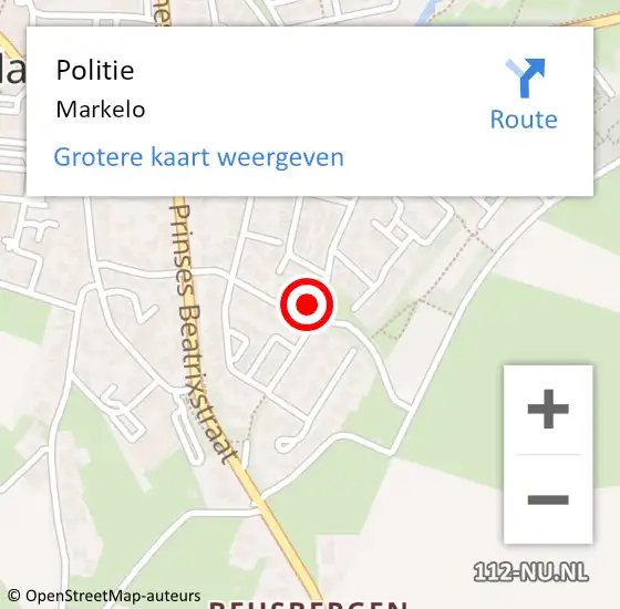 Locatie op kaart van de 112 melding: Politie Markelo op 8 april 2023 09:48