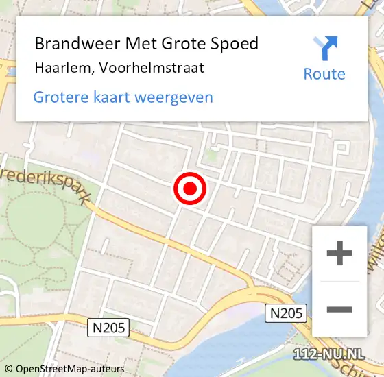 Locatie op kaart van de 112 melding: Brandweer Met Grote Spoed Naar Haarlem, Voorhelmstraat op 8 april 2023 10:11