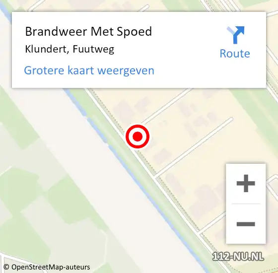 Locatie op kaart van de 112 melding: Brandweer Met Spoed Naar Klundert, Fuutweg op 8 april 2023 10:22