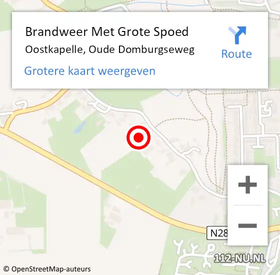 Locatie op kaart van de 112 melding: Brandweer Met Grote Spoed Naar Oostkapelle, Oude Domburgseweg op 8 april 2023 10:43