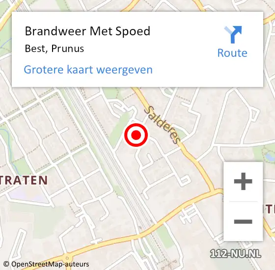 Locatie op kaart van de 112 melding: Brandweer Met Spoed Naar Best, Prunus op 8 april 2023 11:04