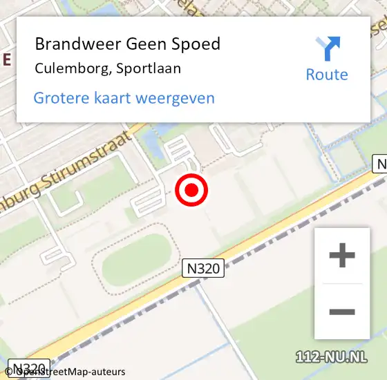 Locatie op kaart van de 112 melding: Brandweer Geen Spoed Naar Culemborg, Sportlaan op 8 april 2023 11:09