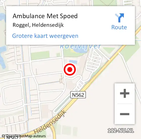 Locatie op kaart van de 112 melding: Ambulance Met Spoed Naar Roggel, Heldensedijk op 8 april 2023 11:41