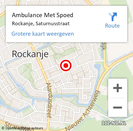 Locatie op kaart van de 112 melding: Ambulance Met Spoed Naar Rockanje, Saturnusstraat op 21 augustus 2014 16:03