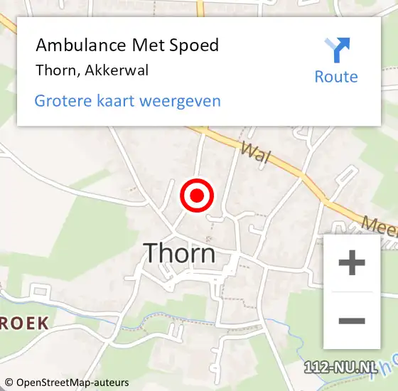 Locatie op kaart van de 112 melding: Ambulance Met Spoed Naar Thorn, Akkerwal op 8 april 2023 12:31