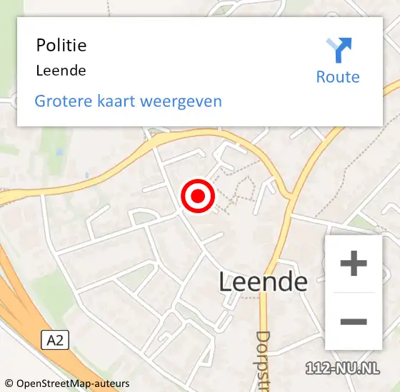 Locatie op kaart van de 112 melding: Politie Leende op 8 april 2023 13:07