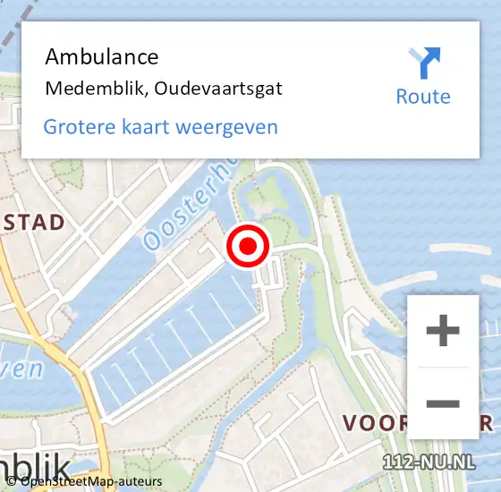 Locatie op kaart van de 112 melding: Ambulance Medemblik, Oudevaartsgat op 8 april 2023 13:09