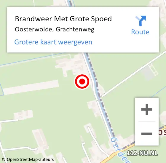 Locatie op kaart van de 112 melding: Brandweer Met Grote Spoed Naar Oosterwolde, Grachtenweg op 8 april 2023 13:17