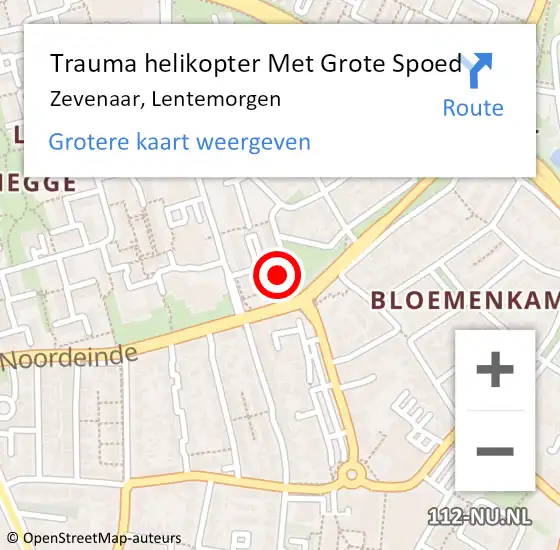 Locatie op kaart van de 112 melding: Trauma helikopter Met Grote Spoed Naar Zevenaar, Lentemorgen op 8 april 2023 13:23