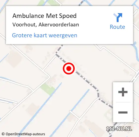 Locatie op kaart van de 112 melding: Ambulance Met Spoed Naar Voorhout, Akervoorderlaan op 8 april 2023 14:15