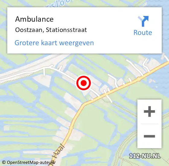 Locatie op kaart van de 112 melding: Ambulance Oostzaan, Stationsstraat op 8 april 2023 14:31