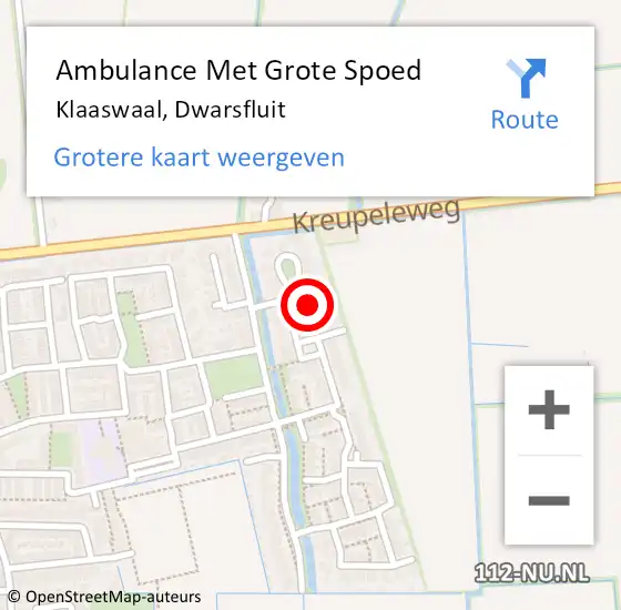 Locatie op kaart van de 112 melding: Ambulance Met Grote Spoed Naar Klaaswaal, Dwarsfluit op 8 april 2023 14:39