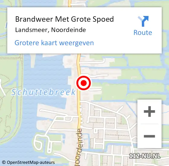 Locatie op kaart van de 112 melding: Brandweer Met Grote Spoed Naar Landsmeer, Noordeinde op 8 april 2023 16:03