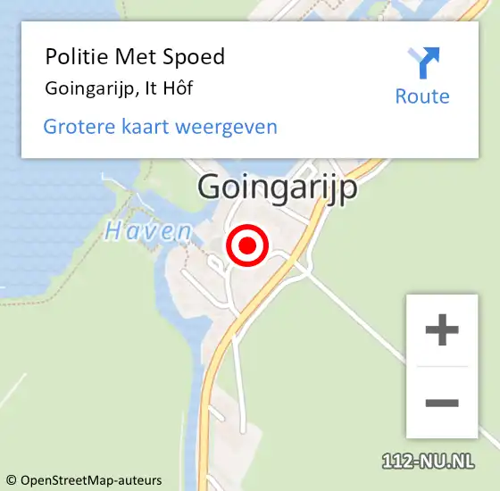 Locatie op kaart van de 112 melding: Politie Met Spoed Naar Goingarijp, It Hôf op 8 april 2023 16:16