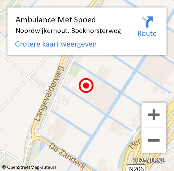 Locatie op kaart van de 112 melding: Ambulance Met Spoed Naar Noordwijkerhout, Boekhorsterweg op 8 april 2023 17:04