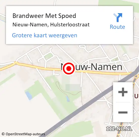Locatie op kaart van de 112 melding: Brandweer Met Spoed Naar Nieuw-Namen, Hulsterloostraat op 8 april 2023 17:27