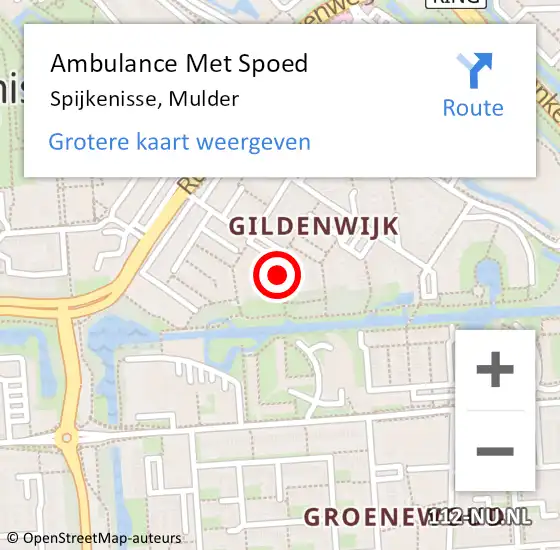 Locatie op kaart van de 112 melding: Ambulance Met Spoed Naar Spijkenisse, Mulder op 8 april 2023 18:07