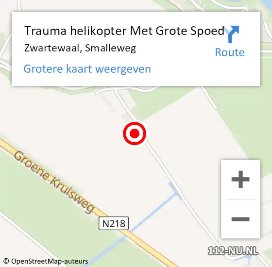 Locatie op kaart van de 112 melding: Trauma helikopter Met Grote Spoed Naar Zwartewaal, Smalleweg op 8 april 2023 18:20