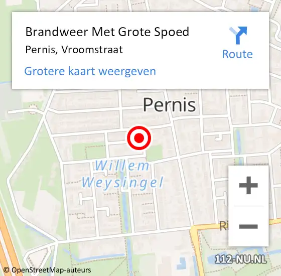 Locatie op kaart van de 112 melding: Brandweer Met Grote Spoed Naar Pernis, Vroomstraat op 8 april 2023 18:38