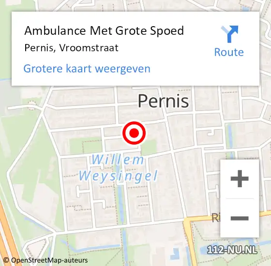 Locatie op kaart van de 112 melding: Ambulance Met Grote Spoed Naar Pernis, Vroomstraat op 8 april 2023 18:39