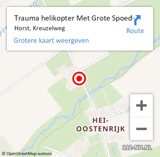 Locatie op kaart van de 112 melding: Trauma helikopter Met Grote Spoed Naar Horst, Kreuzelweg op 8 april 2023 19:16