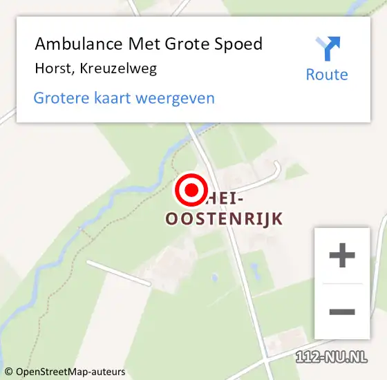Locatie op kaart van de 112 melding: Ambulance Met Grote Spoed Naar Horst, Kreuzelweg op 8 april 2023 19:17