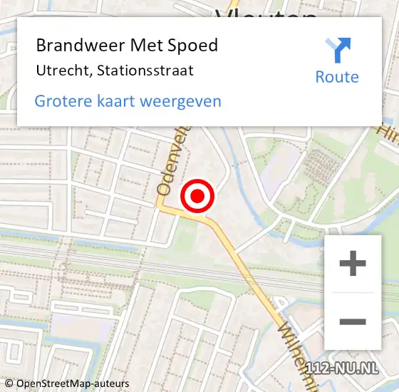 Locatie op kaart van de 112 melding: Brandweer Met Spoed Naar Utrecht, Stationsstraat op 8 april 2023 19:25