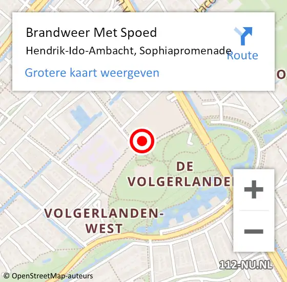 Locatie op kaart van de 112 melding: Brandweer Met Spoed Naar Hendrik-Ido-Ambacht, Sophiapromenade op 8 april 2023 19:57