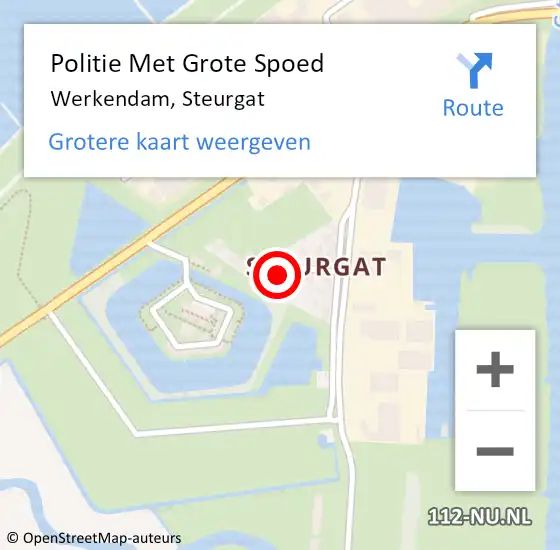 Locatie op kaart van de 112 melding: Politie Met Grote Spoed Naar Werkendam, Steurgat op 8 april 2023 20:04