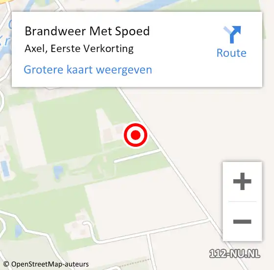 Locatie op kaart van de 112 melding: Brandweer Met Spoed Naar Axel, Eerste Verkorting op 8 april 2023 20:29