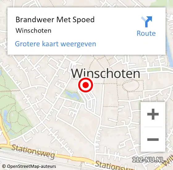 Locatie op kaart van de 112 melding: Brandweer Met Spoed Naar Winschoten op 8 april 2023 22:00