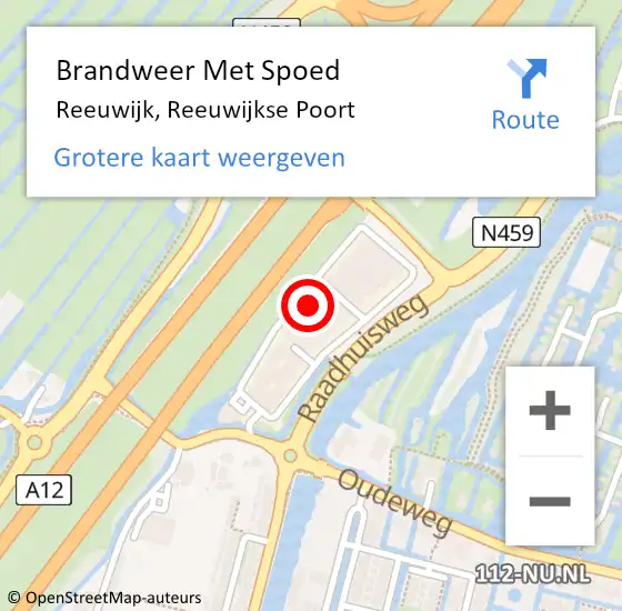 Locatie op kaart van de 112 melding: Brandweer Met Spoed Naar Reeuwijk, Reeuwijkse Poort op 8 april 2023 22:16