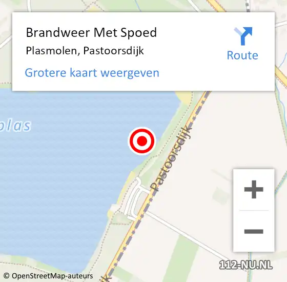 Locatie op kaart van de 112 melding: Brandweer Met Spoed Naar Plasmolen, Pastoorsdijk op 8 april 2023 22:20