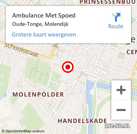 Locatie op kaart van de 112 melding: Ambulance Met Spoed Naar Oude-Tonge, Molendijk op 8 april 2023 23:58