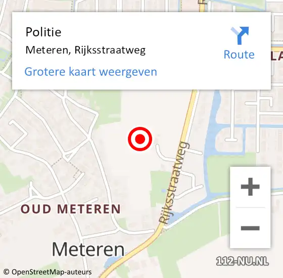 Locatie op kaart van de 112 melding: Politie Meteren, Rijksstraatweg op 9 april 2023 00:11