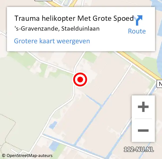 Locatie op kaart van de 112 melding: Trauma helikopter Met Grote Spoed Naar 's-Gravenzande, Staelduinlaan op 9 april 2023 03:20