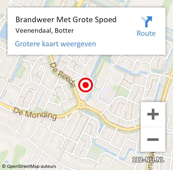 Locatie op kaart van de 112 melding: Brandweer Met Grote Spoed Naar Veenendaal, Botter op 9 april 2023 04:06