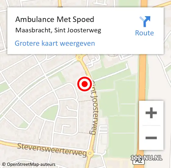 Locatie op kaart van de 112 melding: Ambulance Met Spoed Naar Maasbracht, Sint Joosterweg op 9 april 2023 05:30