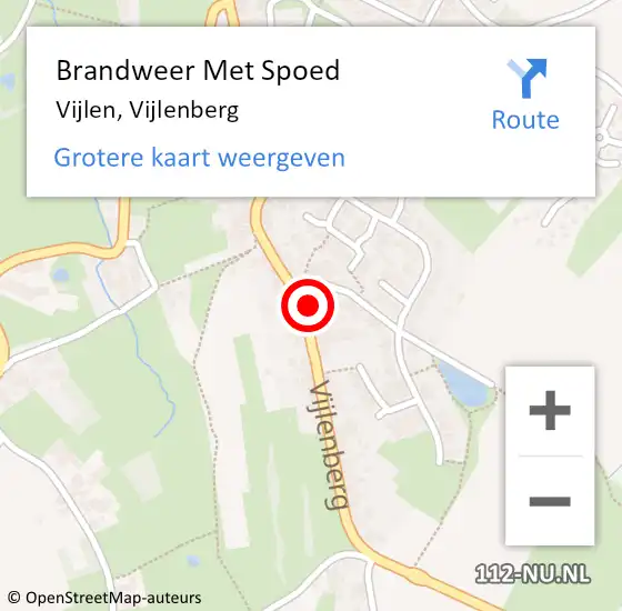 Locatie op kaart van de 112 melding: Brandweer Met Spoed Naar Vijlen, Vijlenberg op 9 april 2023 08:19