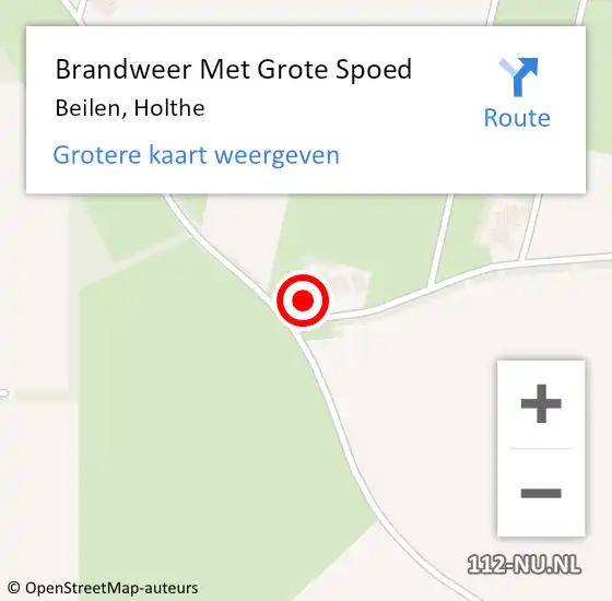 Locatie op kaart van de 112 melding: Brandweer Met Grote Spoed Naar Beilen, Holthe op 9 april 2023 09:07