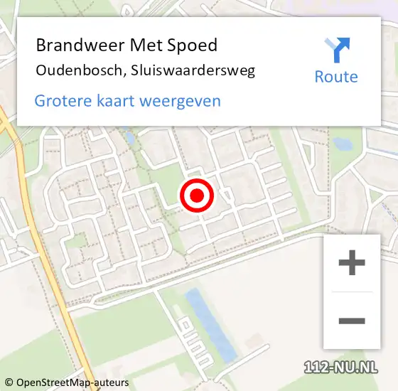 Locatie op kaart van de 112 melding: Brandweer Met Spoed Naar Oudenbosch, Sluiswaardersweg op 9 april 2023 09:09