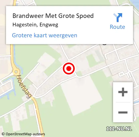 Locatie op kaart van de 112 melding: Brandweer Met Grote Spoed Naar Hagestein, Engweg op 9 april 2023 09:15