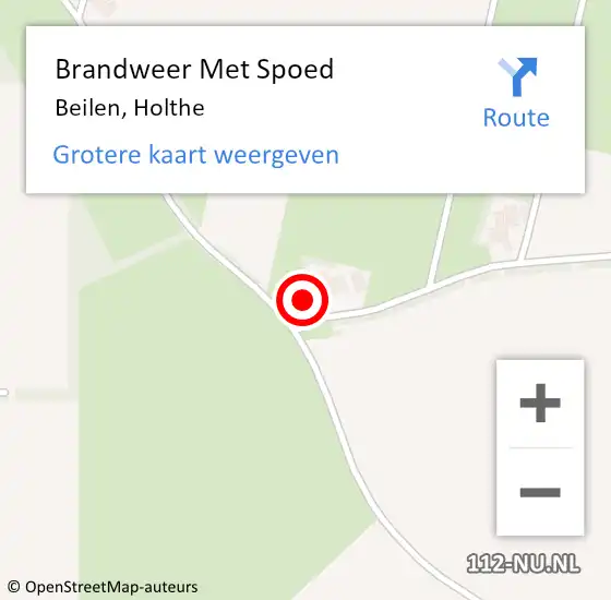 Locatie op kaart van de 112 melding: Brandweer Met Spoed Naar Beilen, Holthe op 9 april 2023 09:37