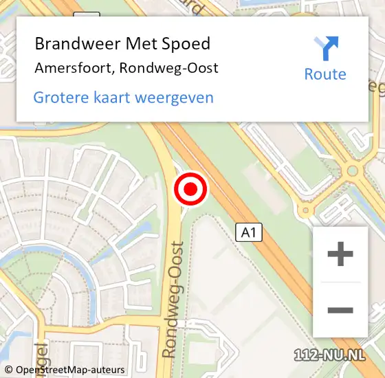 Locatie op kaart van de 112 melding: Brandweer Met Spoed Naar Amersfoort, Rondweg-Oost op 9 april 2023 11:33