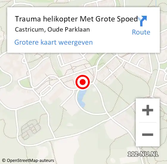 Locatie op kaart van de 112 melding: Trauma helikopter Met Grote Spoed Naar Castricum, Oude Parklaan op 9 april 2023 11:49